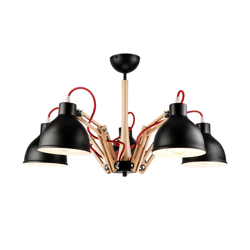 Plafón Skansen 5 luces ajustable negro características