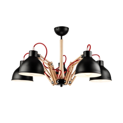 Plafón Skansen 5 luces ajustable negro