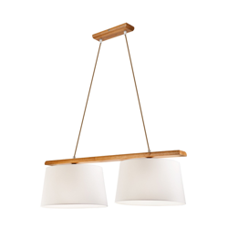 Lámpara colgante Sweden, 2 luces, roble rústico en oferta