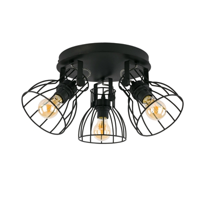 Plafón LED Alano, negro, 3 luces