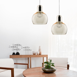 Lámpara colgante Mango, grafito-transparente/plata precio