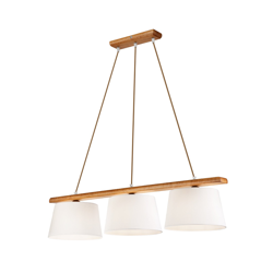 Lámpara colgante Sweden, 3 luces, roble rústico en oferta