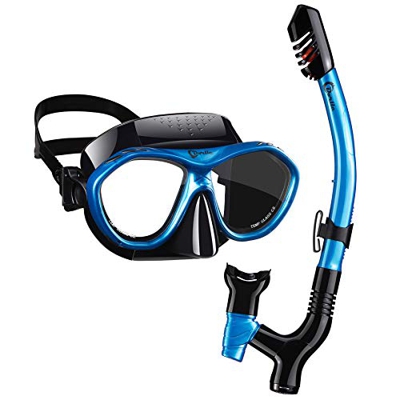 Dorlle Máscara de Buceo Juego de Snorkel con Snorkel y Gafas de Buceo, Snorkel seco de 3 Canales Mejorado y antifugas de Vidrio endurecido, máscara de