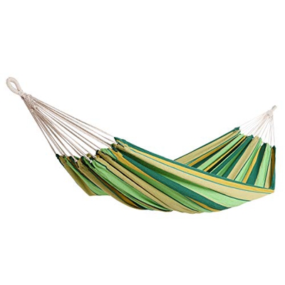 Detex Hamaca de algodón Verde Carga máx de 300 kg para 2 Personas 320 x 150 cm para su jardín terraza Camping Exterior