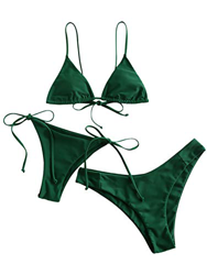 ZAFUL - Tirantes de espaguetis acolchados para mujer (3 piezas) verde L en oferta