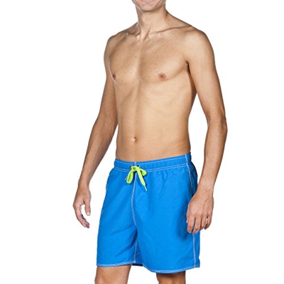 Arena Fundamentals Solid Boxer Pantalones Cortos de Playa, Hombre, Turquoise/Verde (Leaf), M