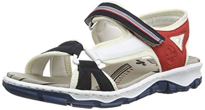 Rieker Frühjahr/Sommer 68877, Sandalias Punta Cerrada Mujer, Azul (Pazifik/Weiss/Red/Reinweiss 15), 39 EU
