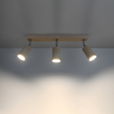Foco de techo Cre de madera, 3 luces