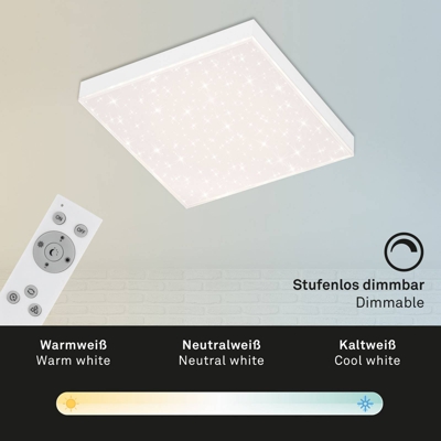 Lámpara estrellada LED Frameless CCT, 30x30cm