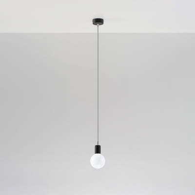 Lámpara colgante Simple, negro, cable gris