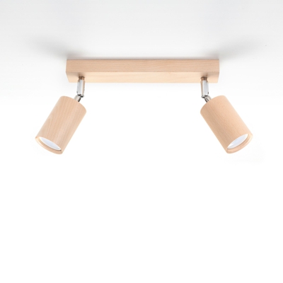 Foco de techo Cre de madera, 2 luces