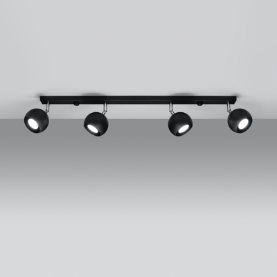 Foco de techo Flame, negro, 4 luces