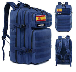 ELITEX Mochila 45L Táctica Militar Bandera España Impermeable para Crossfit Caza Aire Libre Deportes Gimnasio Portatil (Azul) características