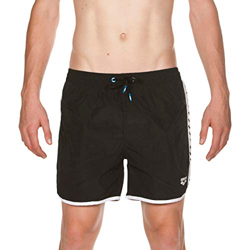 ARENA Team Stripe Boxer Beach Short, Hombre, Black-White-Black, XL en oferta