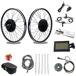 RICETOO 48V 1500W Rueda Trasera Rueda giratoria Motor sin escobillas Hub Hub 20"24" 26"27.5" 28"29''700C, Kit de conversión para Motor con Pantalla KT características