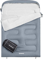KingCamp Saco de Dormir Ultraligero de Rectangular para Adultos Dobles Camping Montaña Portátil Bolsa de Compresión Verano Grande 235 x 160cm características