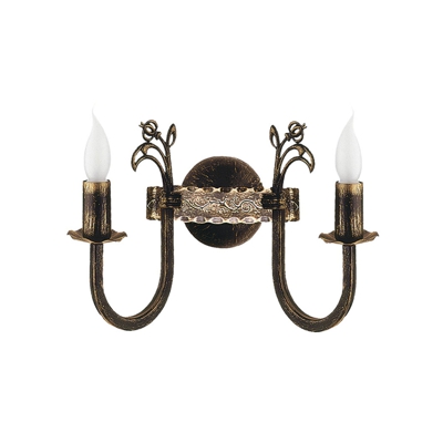 Aplique Castle pátina oscura a mano 2 luces