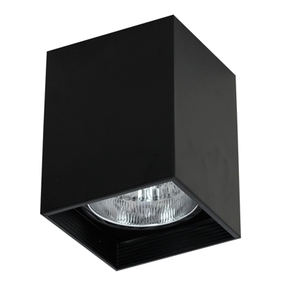 Foco de techo Downlight square negro, ancho 9,2cm