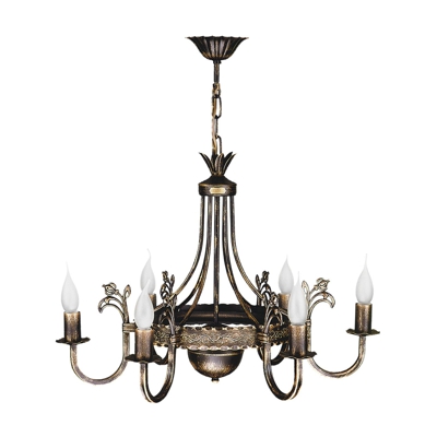 Lámpara de araña Castle pátina oscura 6 brazos
