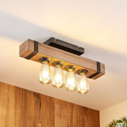 Lindby Sverina aplique de madera y metal en oferta