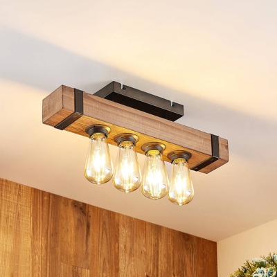 Lindby Sverina aplique de madera y metal