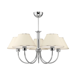 Lámpara de araña London cromo/crema, 5 brazos precio