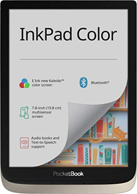 PocketBook InkPad Color - Lector de Libros electrónicos (16 GB de Memoria, 19,8 cm (7,8 Pulgadas), Pantalla a Color Kaleido, iluminación Frontal, Wi-F