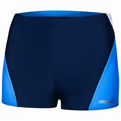 Aqua Speed Alex Mens Bañadores | Pantalones de baño para Hombres | Protección UV | 09. / 452 / Blanco Azul Marino | Tamaño: M