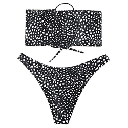 ZAFUL Bikini de dos piezas con espalda sin tirantes, estilo bandeau; traje de baño descarado Negro S características
