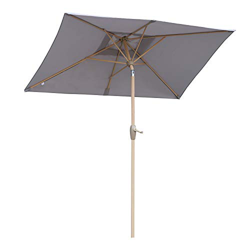 Sekey® Sombrilla 210 x 140cm Parasole para Terraza Jardín Playa Balcón Piscina Patio ，Protector Solar UV50+ ， Color Gris Claro ， Rectángulo características