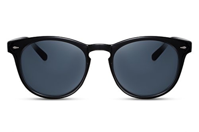 Cheapass Gafas de Sol Retro Negros Lentes Redondos Mujer Hombre