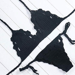 GUOZI Bikini Bikini Tejido Tejido a Mano Traje de baño Bikinis Vendaje Traje de baño Ropa de Playa con Cordones Finos Mujeres precio