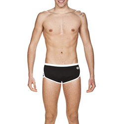 Arena M Low Waist Short Bañador Corto De Tiro Bajo Hombre Team Stripe, Black-White, 90 en oferta