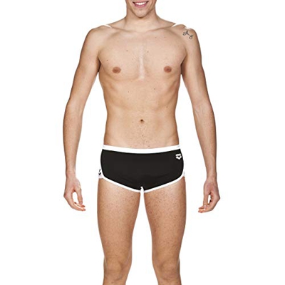 Arena M Low Waist Short Bañador Corto De Tiro Bajo Hombre Team Stripe, Black-White, 90