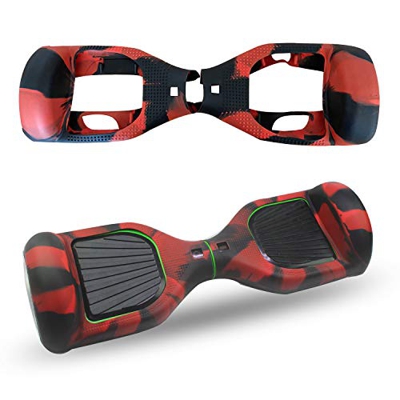 ABBY Protectora Funda de Silicona para 6.5" Smart Scooter Balance Patinete Electrico Hoverboard Cover (Negro Rojo)