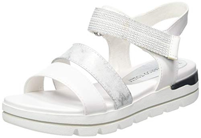 MARCO TOZZI 2-2-28501-24, Sandalia con Pulsera Mujer, Blanco White Comb 197, 39 EU