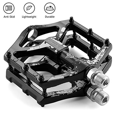 LYCAON Pedales de Bicicleta Ligero 0.64lb / par Antideslizante CR-Mo Aluminio CNC Sellado Ball Bearing, 3 Pedales de rodamiento Pedales de Bicicleta p