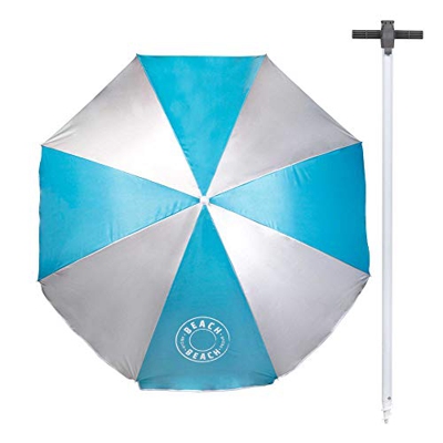 Aktive 62177 - Sombrilla playa 200 cm Pincho integrado y Protección UV 50 Azul Beach