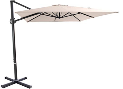 SORARA Roma Basic Sombrilla Excentrico Jardin, Arena, 250 x 300 cm
