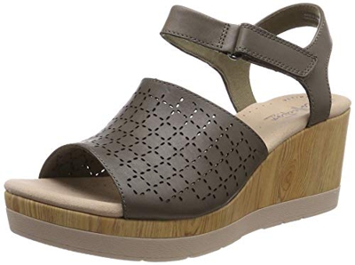 Clarks Cammy Glory, Sandalias Punta Cerrada Mujer, Verde (Olive-), 41.5 EU