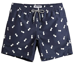 MaaMgic Hombre Bañador de Playa Tropical Vacaciones y Viajes en Verano con Bolsillos Azul Marino Mini Piña M en oferta