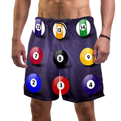 LORVIES - Bañador para hombre, diseño de bolas de billar brillantes, secado rápido, talla L multicolor M características