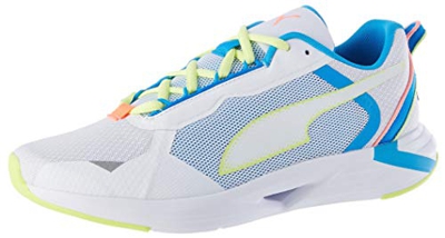 PUMA Minima, Zapatillas para Correr de Carretera Hombre, Blanco White/Nrgy Blue/Fizzy Yellow, 44 EU