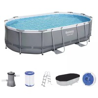 Power Steel 56448 piscina sobre suelo Piscina con anillo hinchable Ovalada 10949 L Azul, Gris precio