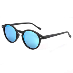 ZENOTTIC Gafas de sol Polarizadas Redondo Retrospectivo Cl¨¢sico Retrospectivo Lentes de sol Marco UV400 Para hombres y mujeres ¡­ (NEGRO + AZUL Espej características