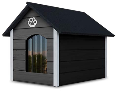 Novamat - Caseta para perros de madera - Casa acogedora y elegante para su perro con paredes aisladas - Resistente al agua - Tamaño XL (XL, marrón - b