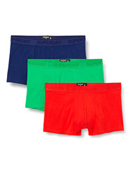Superdry Trunks bañador, Manzana Roja/Verde Brillante/Azul Beechwater, L (Pack de 3) para Hombre precio
