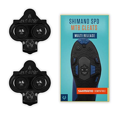 Alphatrail Shimano SPD MTB Cleats Carter I Multi Release I Adecuado para Spinning I Incl. el Kit de Montaje I Compatible con los Pedales de Clic i.a. 