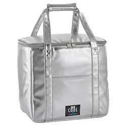 Be Cool Nevera para ciudad muy grande en plata XL XL 37 x 26 x 36 cm, 36 L de volumen con asas anchas para picnic, escuela, excursiones, viajes en oferta