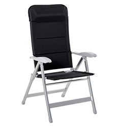 Outsunny Silla de Jardín Plegable de Aluminio con Respaldo Alto Ajustable en 7 Posiciones y Reposacabezas Acolchado para Exterior 75x61,5x114,5 cm Neg características